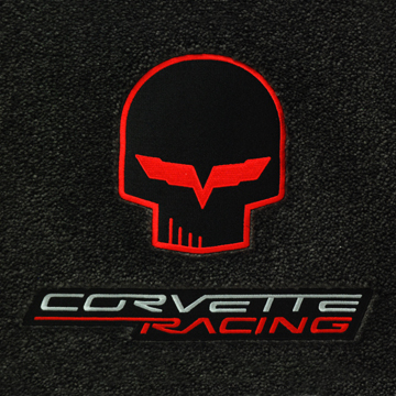C6 Corvette RED Jake Skull Design Cargo Floor Mat Coupe